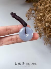 烟熏紫平安扣吊坠 Smoky Purple Jadeite Peace Pendant