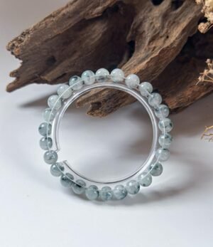 飘蓝花翡翠手串 Blue Floral Jadeite Bracelet
