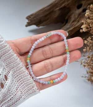 紫翡小米珠手串 Purple Jadeite Millet Bead Bracelet