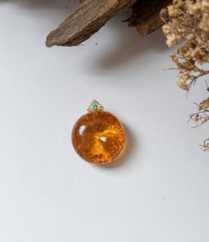 18K金沙蜜吊坠 Spark Amber Pendant