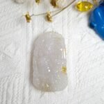 冰糖黄八破图吊坠 Icy Honey Yellow Eight Treasures Jade Pendant