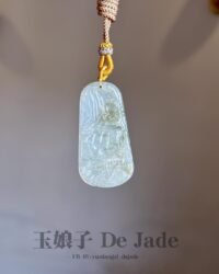 冰茶黄翡山水吊坠  Icy Tea-Yellow Landscape Jade Pendant