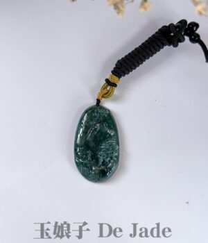 老蓝水山水吊坠 Old Blue-Water Landscape Jade Pendant