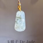 冰茶黄翡山水吊坠  Icy Tea-Yellow Landscape Jade Pendant