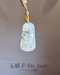 冰茶黄翡山水吊坠  Icy Tea-Yellow Landscape Jade Pendant