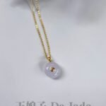 18K粉紫面包扣吊坠 Lavender Bread-Shaped Peace Pendant