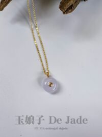 18K粉紫面包扣吊坠 Lavender Bread-Shaped Peace Pendant