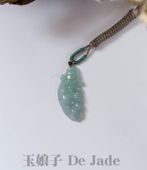果绿财神爷吊坠 Apple-Green God of Wealth Jade Pendant