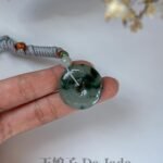 飘绿花平安扣吊坠 Green Floating Flower Peace Pendant