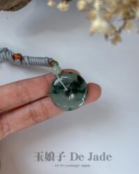 飘绿花平安扣吊坠 Green Floating Flower Peace Pendant