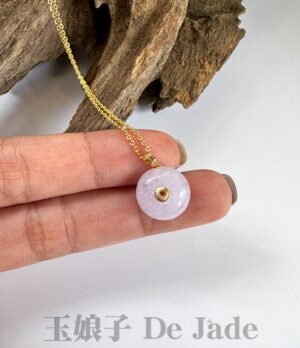 18K粉紫面包扣吊坠 Lavender Bread-Shaped Peace Pendant