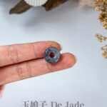 18K冰乌鸡甜甜圈吊坠 Icy Black Jade Donut Pendant