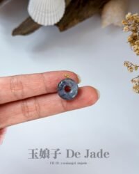 18K冰乌鸡甜甜圈吊坠 Icy Black Jade Donut Pendant
