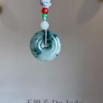 飘绿花平安扣吊坠 Green Floating Flower Peace Pendant