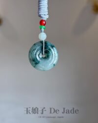 飘绿花平安扣吊坠 Green Floating Flower Peace Pendant