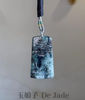 487504259_1244334157237954_5136144489978529493_n 飘蓝花山水吊坠 Floating Blue Flower Landscape Jade Pendant