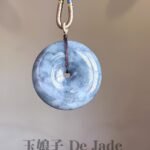 冰乌鸡平安扣吊坠 Icy Black Jadeite Peace Pendant
