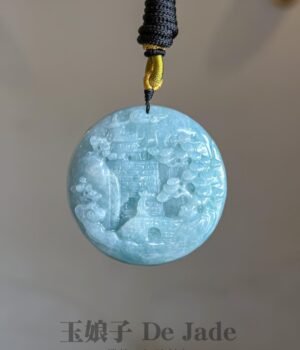 蓝水山水吊坠 Blue Water Landscape Jade Pendant