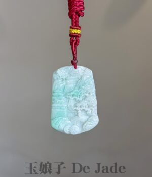 一抹金丝阳绿山水吊坠Golden-Streak Yang Green Landscape Jade Pendant