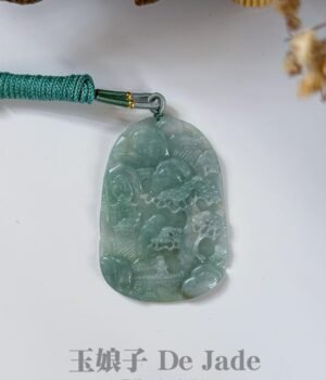 晴水绿山水吊坠 Sunny Green Water Landscape Jade Pendant