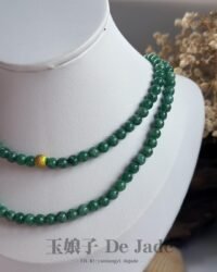 满绿翡翠长串 Full Green Jade Bead Necklace