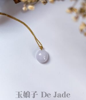 18K紫蛋面吊坠 Lavender Jadeite Cabochon Pendant