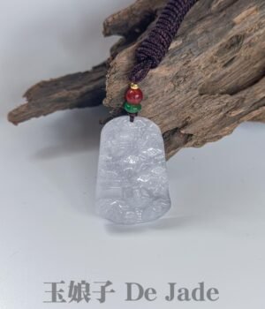 淡紫山水吊坠 Light Purple Jade Landscape Pendant