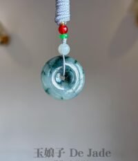 飘绿花平安扣吊坠 Green Floating Flower Peace Pendant