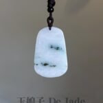 488372791_1241288740875829_8759065042738850208_n 牛奶底飘蓝花山水吊坠 Milky-White Base with Floating Blue Landscape Jade Pendant