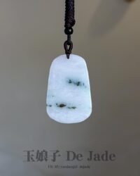 488372791_1241288740875829_8759065042738850208_n 牛奶底飘蓝花山水吊坠 Milky-White Base with Floating Blue Landscape Jade Pendant