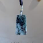 飘蓝花山水吊坠 Floating Blue Flower Landscape Jade Pendant