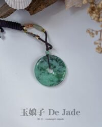 飘绿花平安扣吊坠 Green Floating Flower Peace Pendant