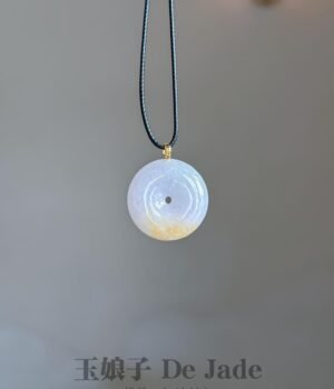 18K紫翡平安扣吊坠 Purple & Yellow Jade Peace Pendant