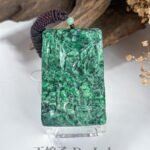 辣阳绿花青山水吊坠 Spicy Apple Green & Bluish Jadeite Landscape Pendant