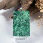辣阳绿花青山水吊坠 Spicy Apple Green & Bluish Jadeite Landscape Pendant
