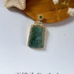 镶嵌山水吊坠 Zircon Landscape Jade Pendant