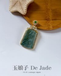 镶嵌山水吊坠 Zircon Landscape Jade Pendant