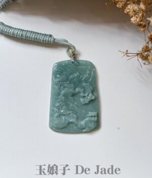 蓝水山水吊坠 Blue Water Jade Landscape Pendant