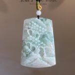 飘花山水吊坠 Floating Flower Landscape Jade Pendant