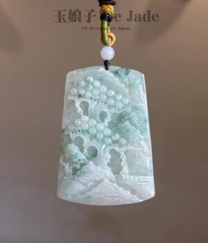 491278719_1254315246239845_8491863481229314414_n 飘花山水吊坠 Floating Flower Landscape Jade Pendant