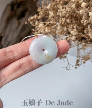 18K三彩平安扣吊坠 Tricolor Jade Peace Pendant