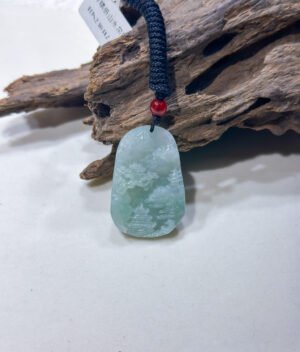 晴底山水吊坠  Landscape Jade Pendant