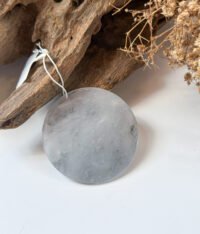 冰乌鸡无事牌 Icy Black Jadeite Wu Shi Pai Pendant