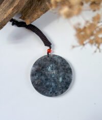 乌鸡无事牌吊坠 Black Jade Wu Shi Pai Pendant