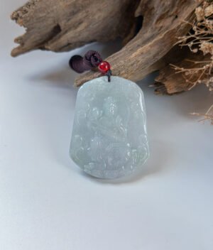 春彩普贤菩萨吊坠 Spring Color Samantabhadra Bodhisattva Jade Pendant