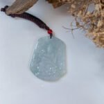 春彩普贤菩萨吊坠 Spring Color Samantabhadra Bodhisattva Jade Pendant