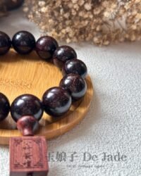 小叶紫檀金星手串 Small-leaf Rosewood With Golden Star Bracelet