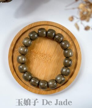 金丝楠阴沉绿料手串 Golden Phoebe Green Buried Wood Bracelet