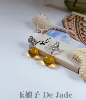 490346594_1251526079852095_1946503190992727800_n S925 琥珀耳钉 S925 Amber Earrings