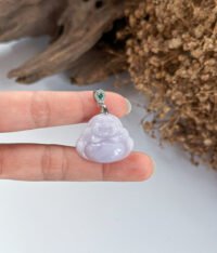 IMG_4593.JPG 笑 紫 S925紫翡笑佛吊坠 Purple Jade Laughing Buddha Pendant
